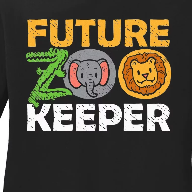 Future Zoo Keeper Safari Trip Visit Adventure Wildlife Ladies Long Sleeve Shirt