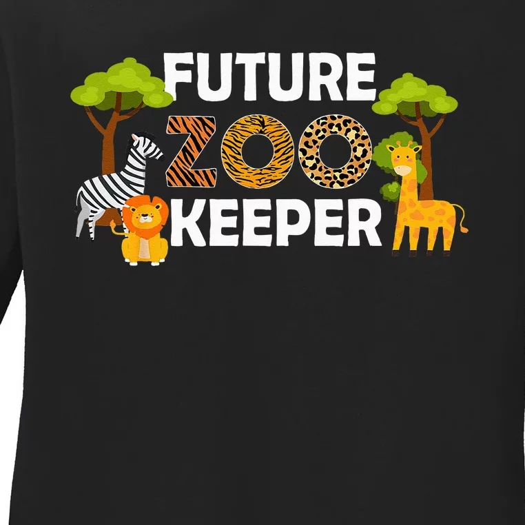 Future Zoo Keeper Safari Trip Zoo Keeper Adventure Wildlife Ladies Long Sleeve Shirt