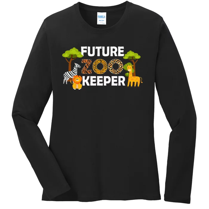 Future Zoo Keeper Safari Trip Zoo Keeper Adventure Wildlife Ladies Long Sleeve Shirt