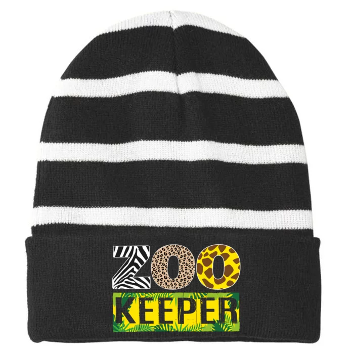 Funny Zoo Keeper Apparel Gifts Striped Beanie with Solid Band