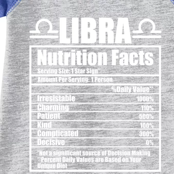 Funny Zodiac Libra Nutrition Facts Cool Gift Infant Baby Jersey Bodysuit