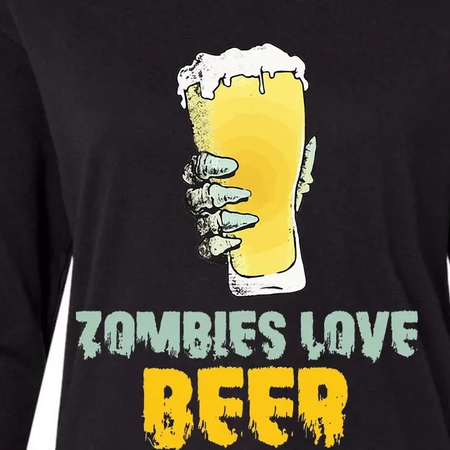 Funny Zombie Love Beer Halloween Costume Womens Cotton Relaxed Long Sleeve T-Shirt