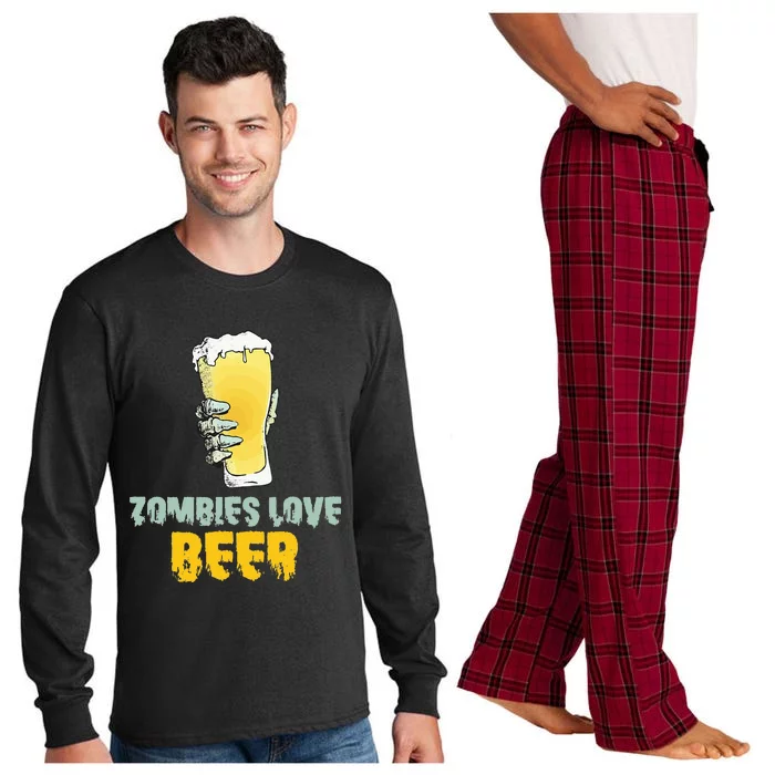 Funny Zombie Love Beer Halloween Costume Long Sleeve Pajama Set