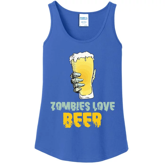 Funny Zombie Love Beer Halloween Costume Ladies Essential Tank