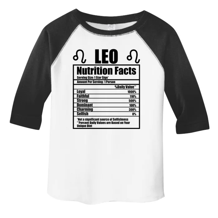 Funny Zodiac Leo Nutrition Facts Cool Gift Toddler Fine Jersey T-Shirt