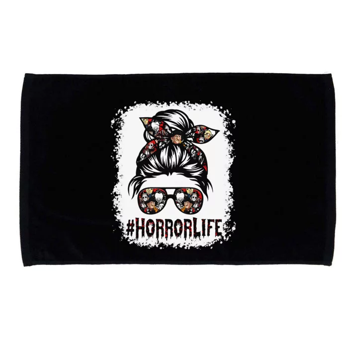 Funny ZPlp Messy Bun Horror Life Horror Movie Horror Mom Halloween Microfiber Hand Towel