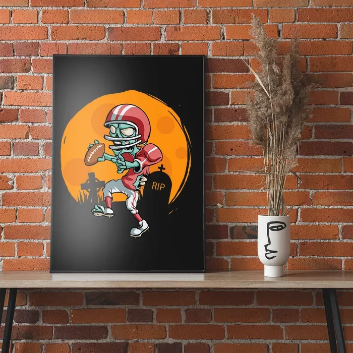 Football Zombie Player Halloween Football Sport Gift Poster