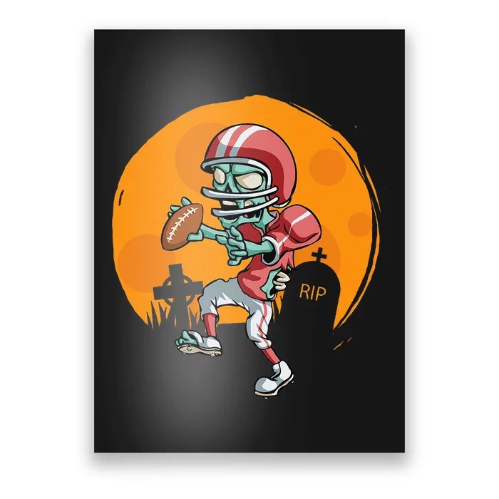 Football Zombie Player Halloween Football Sport Gift Poster