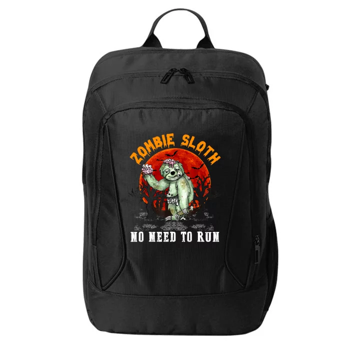 Funny Zombie Sloth No Need To Run Vintage Scary Halloween City Backpack