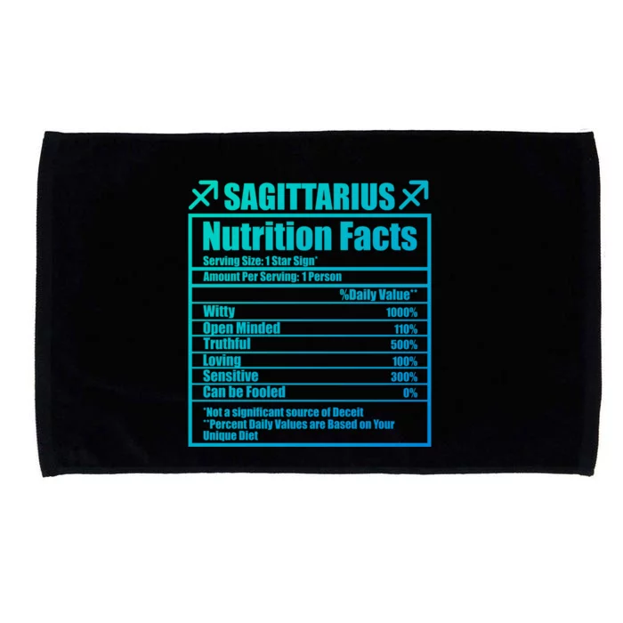 Funny Zodiac Sagittarius Nutrition Facts Funny Gift Microfiber Hand Towel