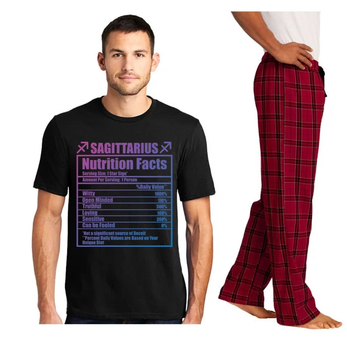 Funny Zodiac Sagittarius Nutrition Facts Funny Gift Pajama Set