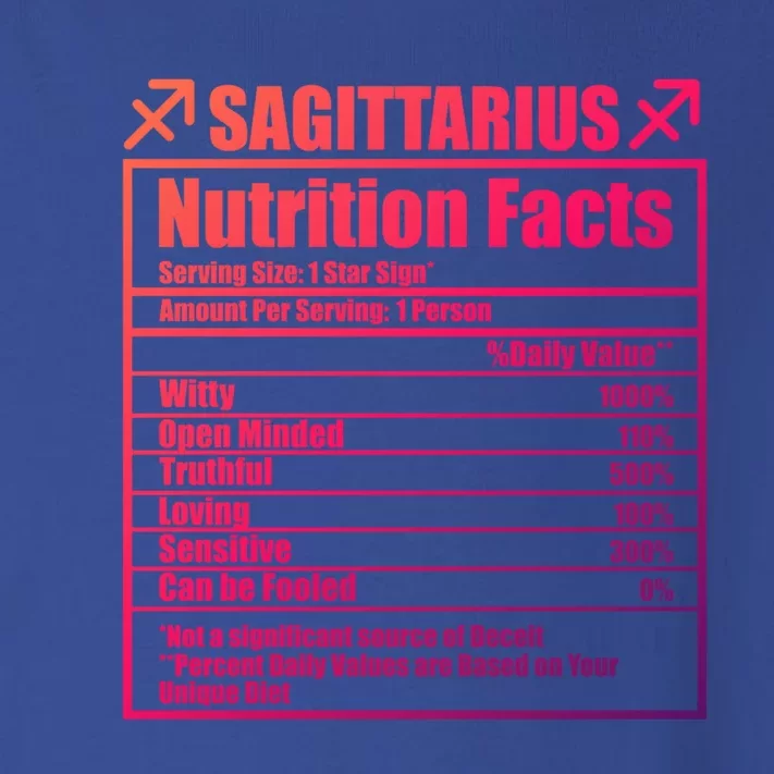 Funny Zodiac Sagittarius Nutrition Facts Funny Gift Toddler Long Sleeve Shirt