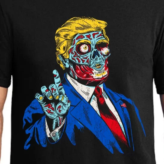 Funny Zombie Trump Cool Gift Make Halloween Great Again Gift Pajama Set