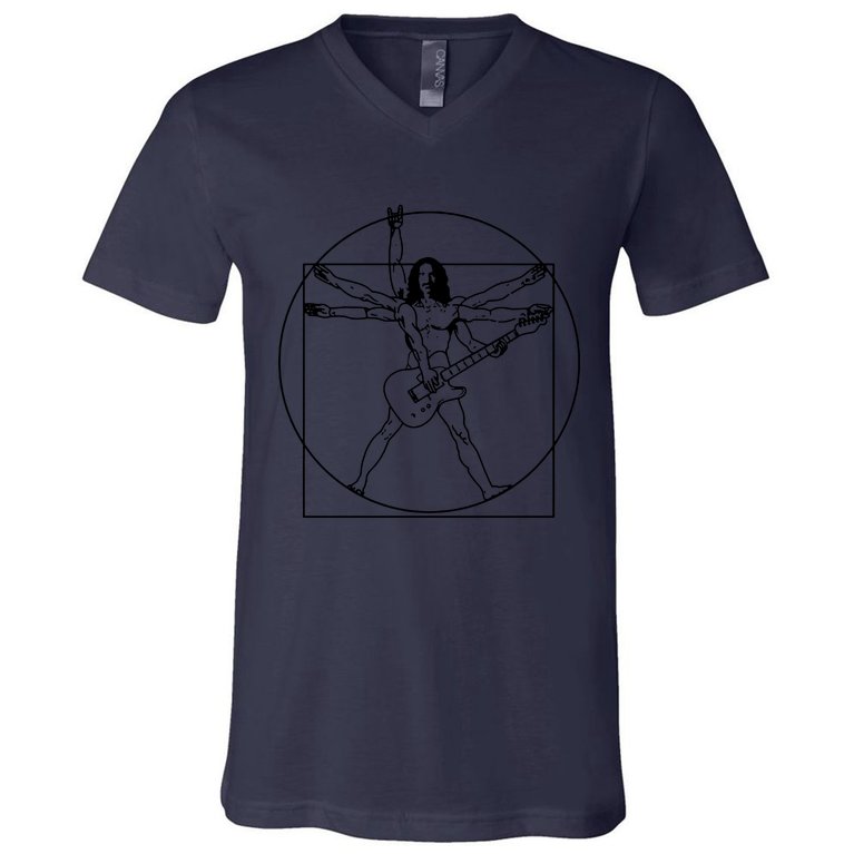 Frank Zappa TShirt Mens Funny Rock Music Electric Guitar Band Top Vitruvian V-Neck T-Shirt