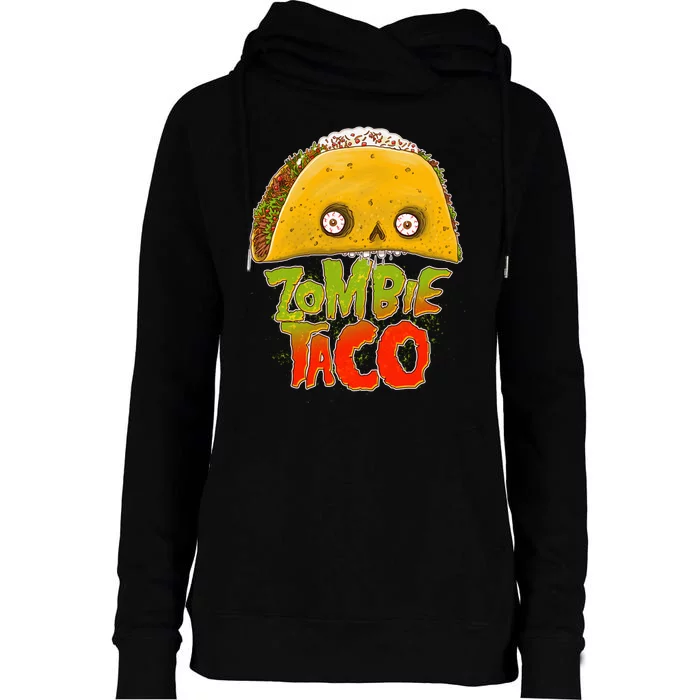 Funny Zombie Taco Womens Funnel Neck Pullover Hood