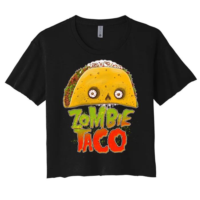 Funny Zombie Taco Women's Crop Top Tee