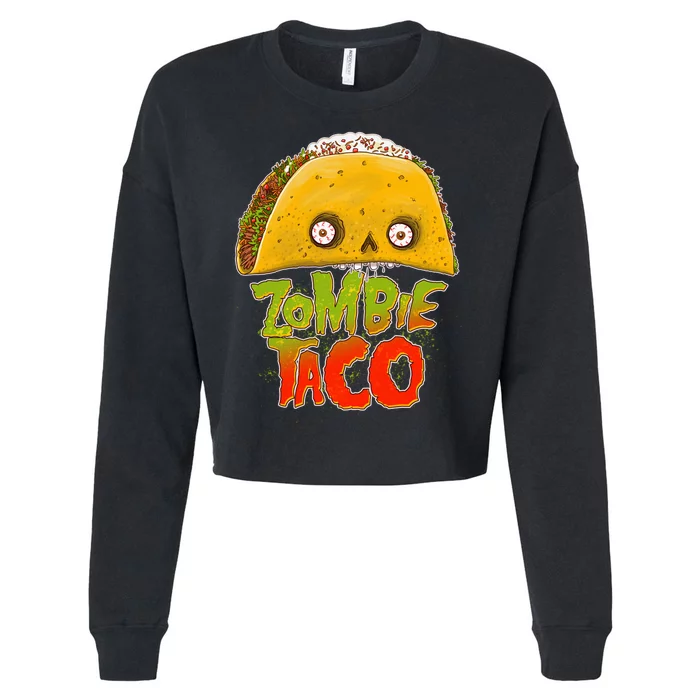 Funny Zombie Taco Cropped Pullover Crew