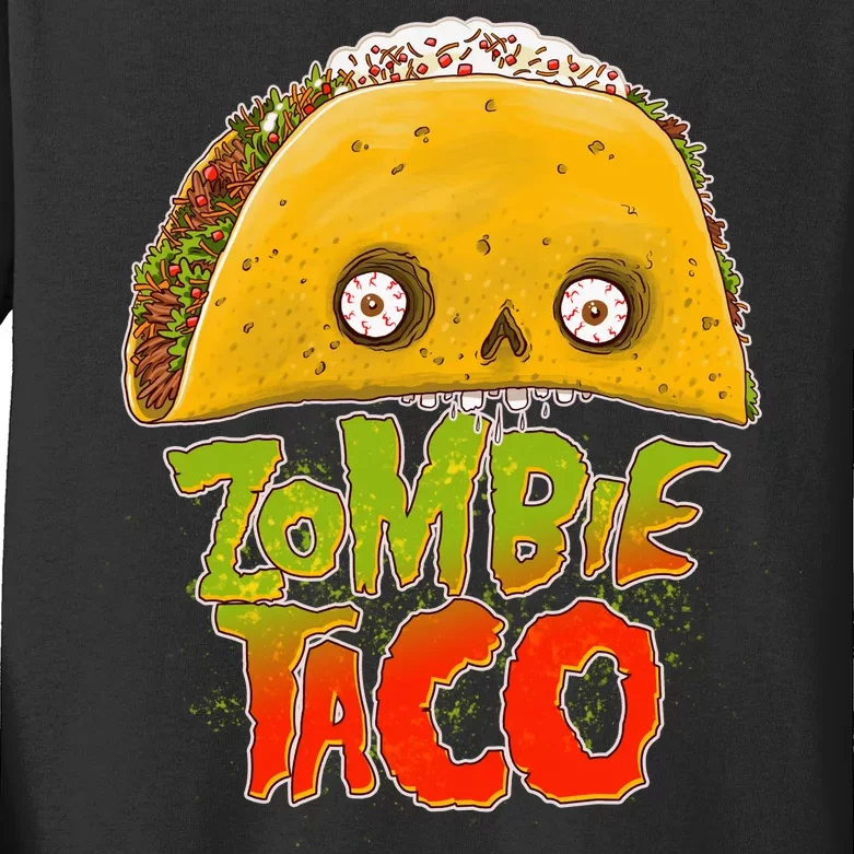 Funny Zombie Taco Kids Long Sleeve Shirt