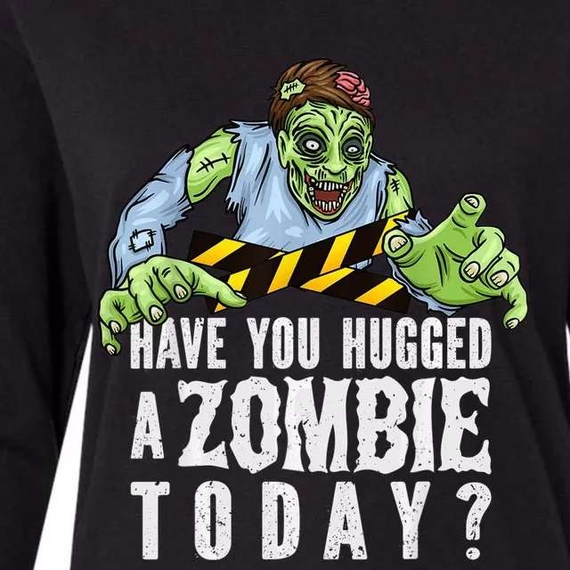 Funny Zombie Tshirt, Funny Halloween Tee, Zombie Lover Womens Cotton Relaxed Long Sleeve T-Shirt