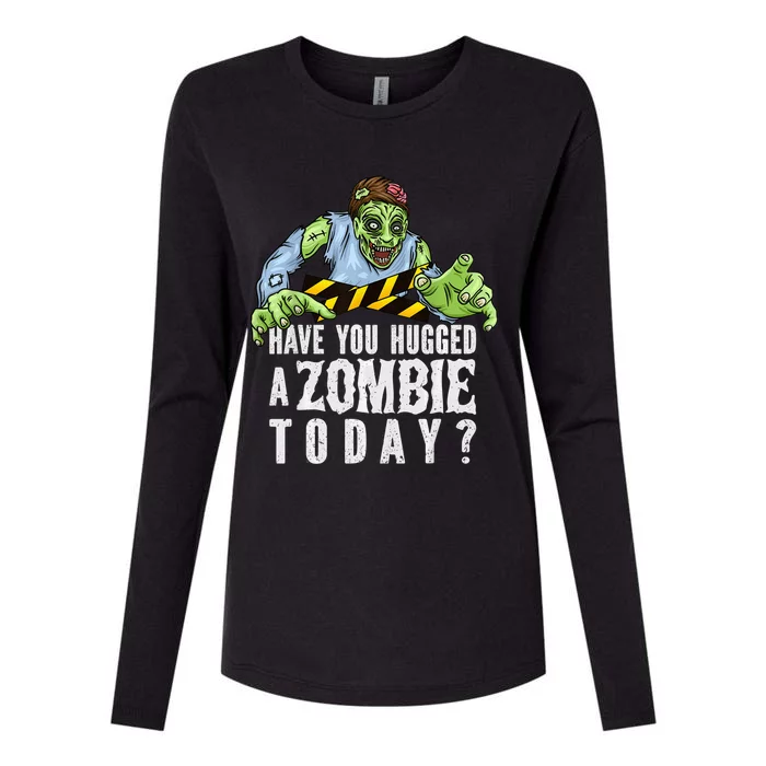 Funny Zombie Tshirt, Funny Halloween Tee, Zombie Lover Womens Cotton Relaxed Long Sleeve T-Shirt