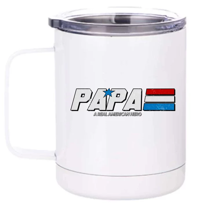 G.I. Papa Real American Hero Front & Back 12oz Stainless Steel Tumbler Cup