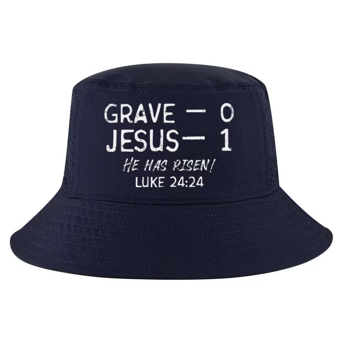 Grave 0 Jesus 1 He Has Risen Jesus Religious Easter Christ Cool Comfort Performance Bucket Hat