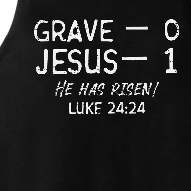 Grave 0 Jesus 1 He Has Risen Jesus Religious Easter Christ Ladies Tri-Blend Wicking Tank