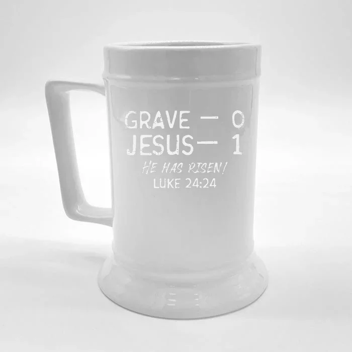 Grave 0 Jesus 1 He Has Risen Jesus Religious Easter Christ Front & Back Beer Stein