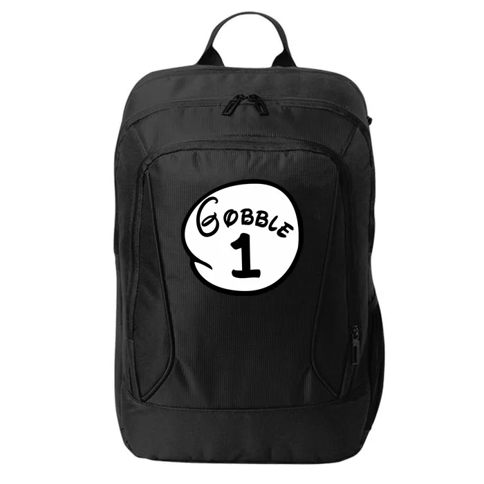 Gobble 1 2 3 Funny Thanksgiving Matching City Backpack