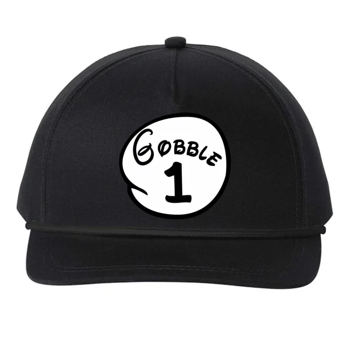 Gobble 1 2 3 Funny Thanksgiving Matching Snapback Five-Panel Rope Hat