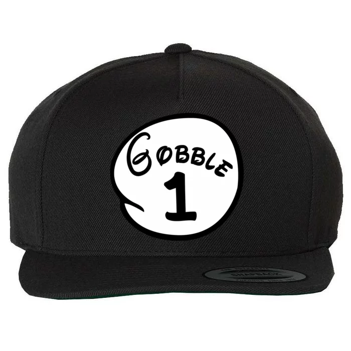 Gobble 1 2 3 Funny Thanksgiving Matching Wool Snapback Cap