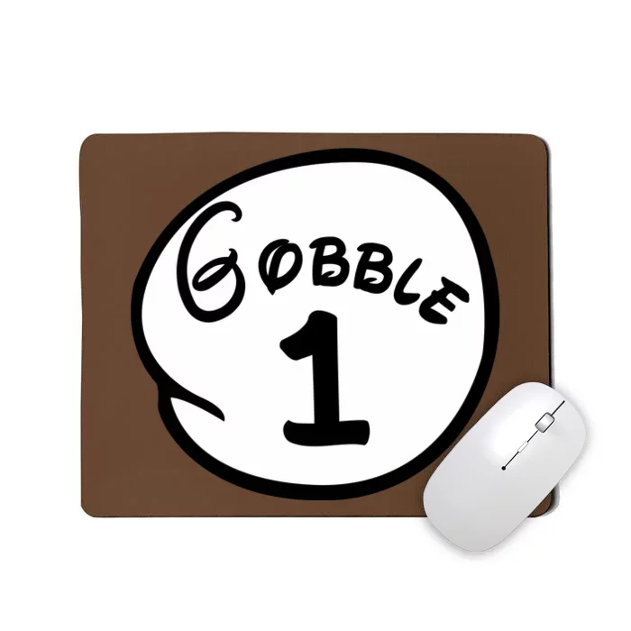 Gobble 1 2 3 Funny Thanksgiving Matching Mousepad