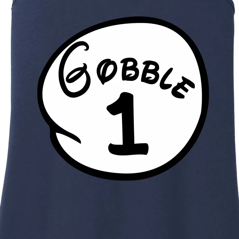 Gobble 1 2 3 Funny Thanksgiving Matching Ladies Essential Tank