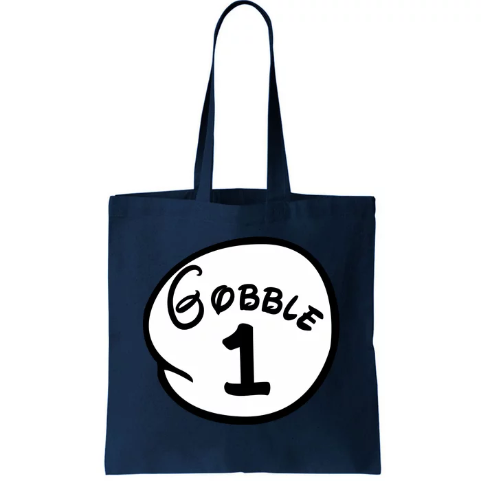 Gobble 1 2 3 Funny Thanksgiving Matching Tote Bag