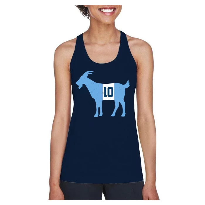 Messi Goat #10 Argentina Soccer Women's Racerback Tank