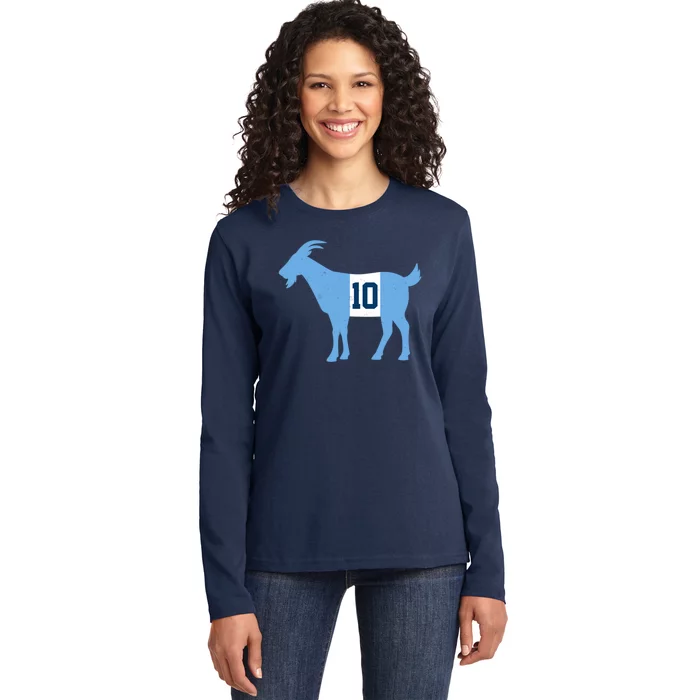 Messi Goat #10 Argentina Soccer Ladies Long Sleeve Shirt