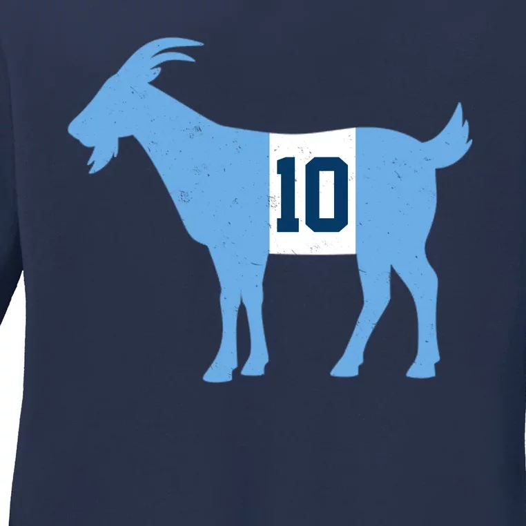 Messi Goat #10 Argentina Soccer Ladies Long Sleeve Shirt