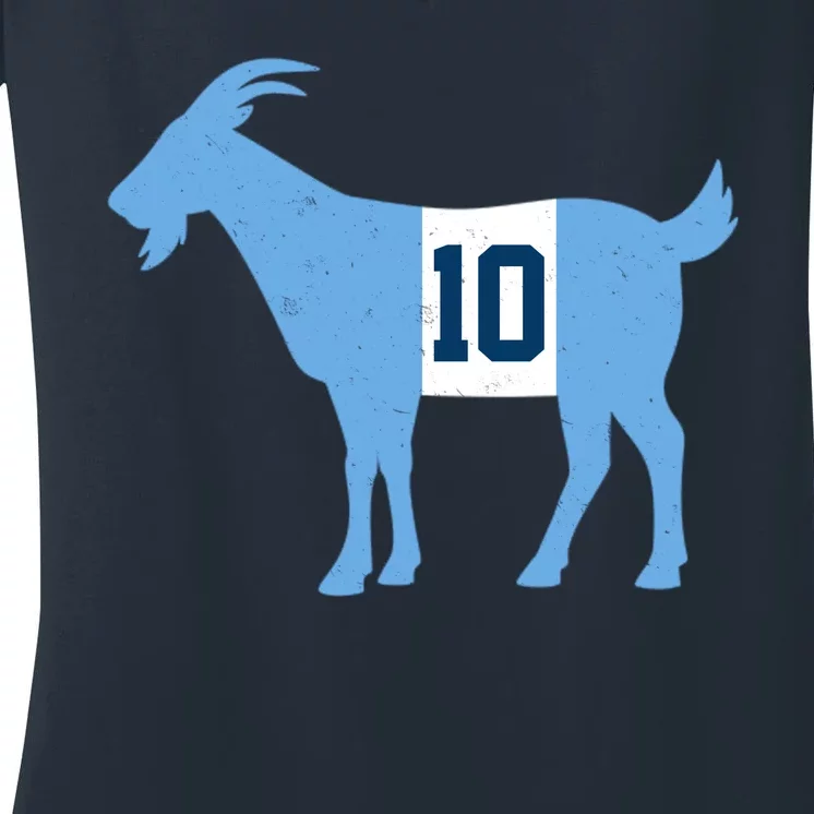 Messi Goat #10 Argentina Soccer Women's V-Neck T-Shirt