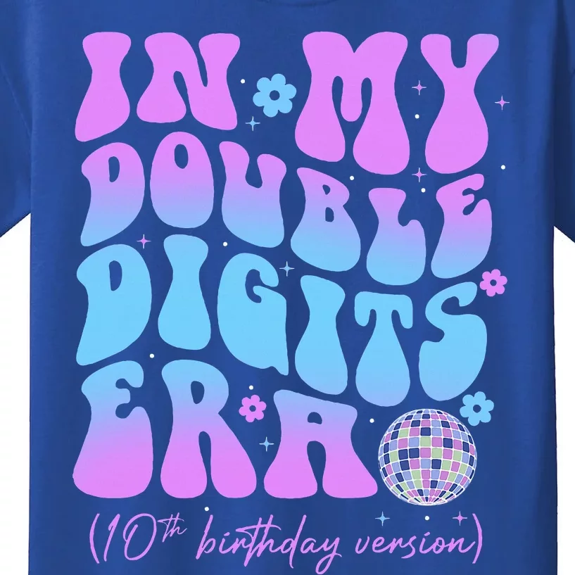 Groovy 10th Birthday In My Double Digits Era Kids T-Shirt