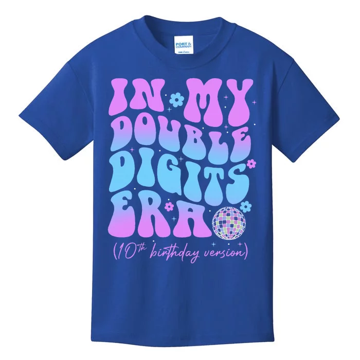 Groovy 10th Birthday In My Double Digits Era Kids T-Shirt