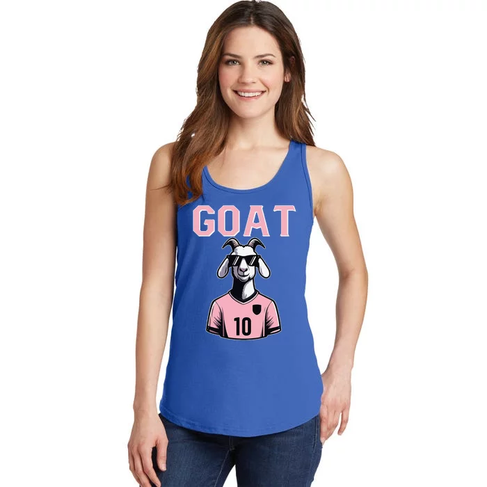 Goat 10 Cute Funny Soccer Ladies Essential Tank