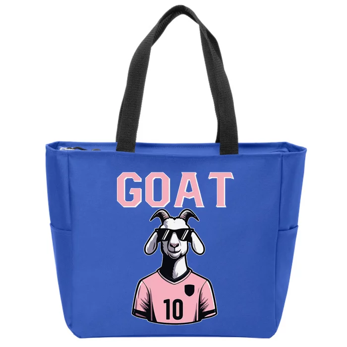 Goat 10 Cute Funny Soccer Zip Tote Bag