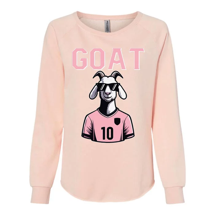 Goat 10 Cute Funny Soccer Womens California Wash Sweatshirt