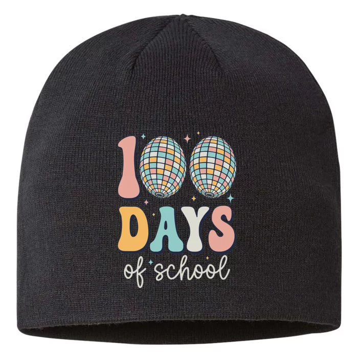 Groovy 100 Days Of School Retro Disco 100th Day Teacher 8 1/2in Sustainable Knit Beanie