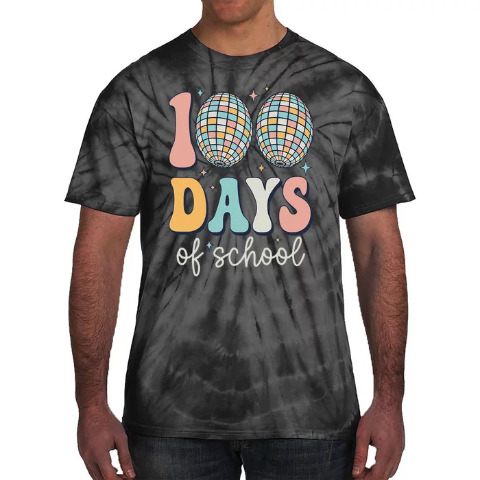 Groovy 100 Days Of School Retro Disco 100th Day Teacher Tie-Dye T-Shirt