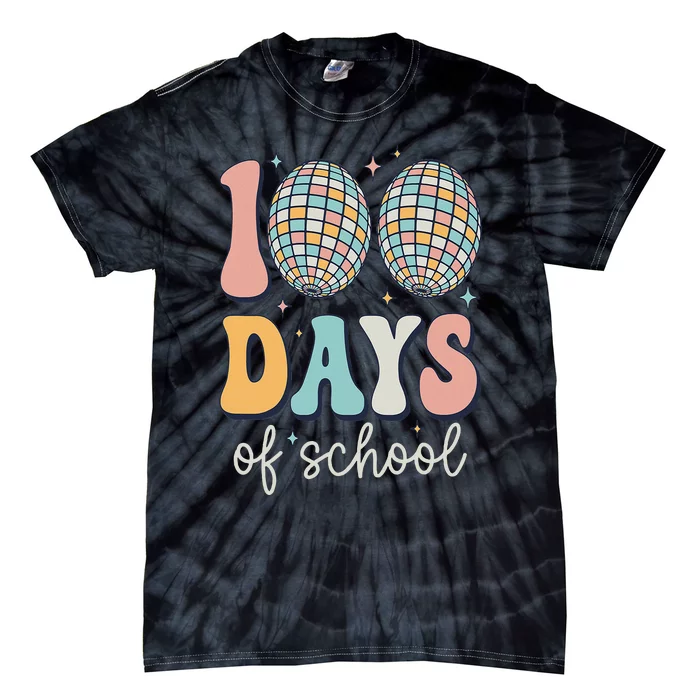 Groovy 100 Days Of School Retro Disco 100th Day Teacher Tie-Dye T-Shirt