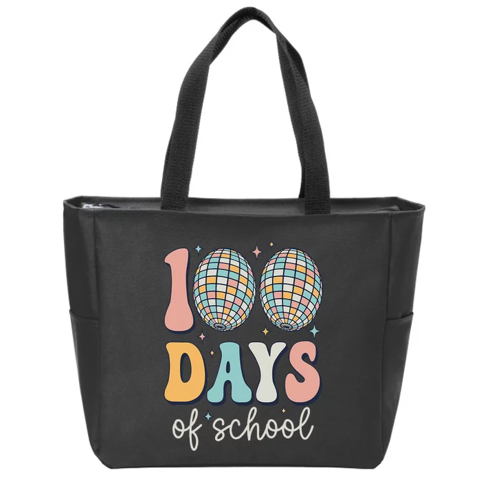 Groovy 100 Days Of School Retro Disco 100th Day Teacher Zip Tote Bag