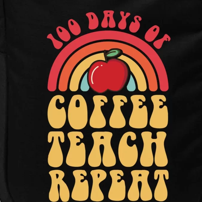 Groovy 100 Days Of Coffee Teach Repeat Retro Gift Impact Tech Backpack