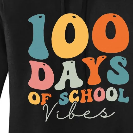 Groovy 100 Days Of School Vibes Teacher Women's Pullover Hoodie