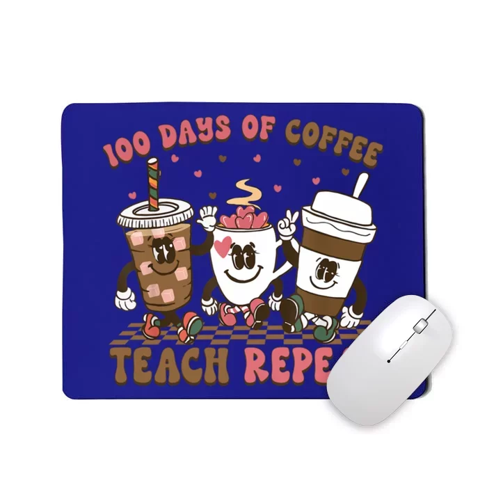 Groovy 100 Days Of Coffee Teach Repeat Cute Coffee Class Cute Gift Mousepad